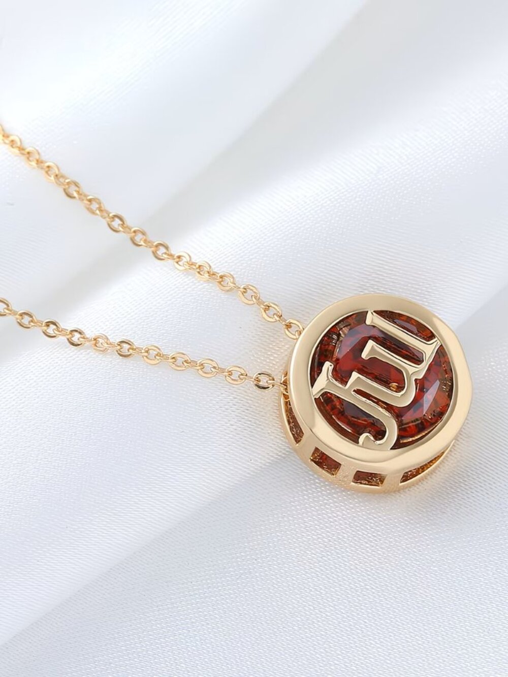 July Red Ruby Birthstone Pendant Necklace Jul Birthday Jewelry Gift